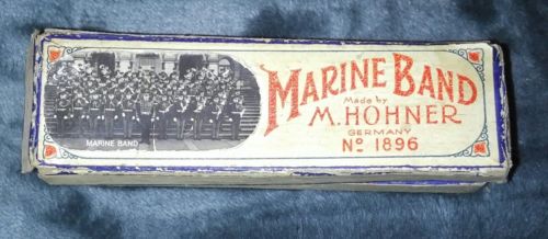 Marine Band M. Hohner No 1896 Harmonica Made In Germany Original Box