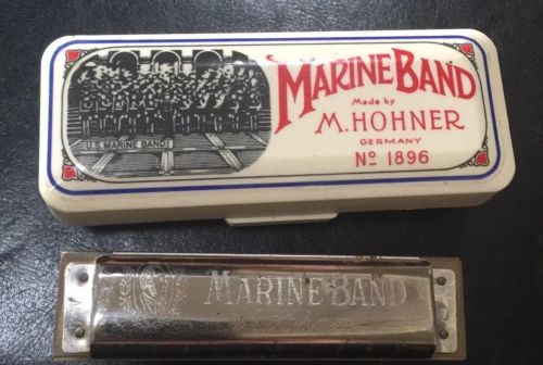 HOHNER MARINE BAND HARMONICA No.1896 Germany Original Box Vintage KEY D