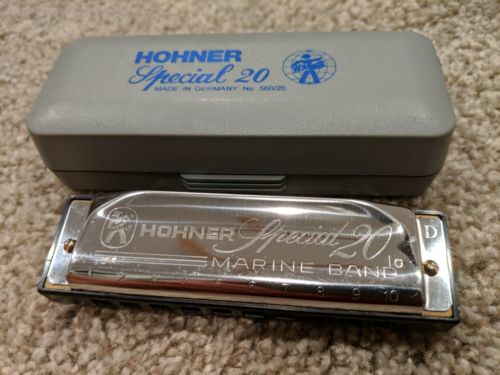 Vintage Hohner Special 20 Marine Band Harmonica Key D Made in Germany