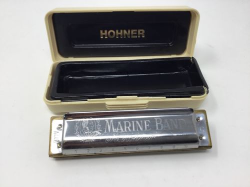 Vintage M Hohner MARINE BAND No. 1896 Model A440 Harmonica 10 Holes Key of G