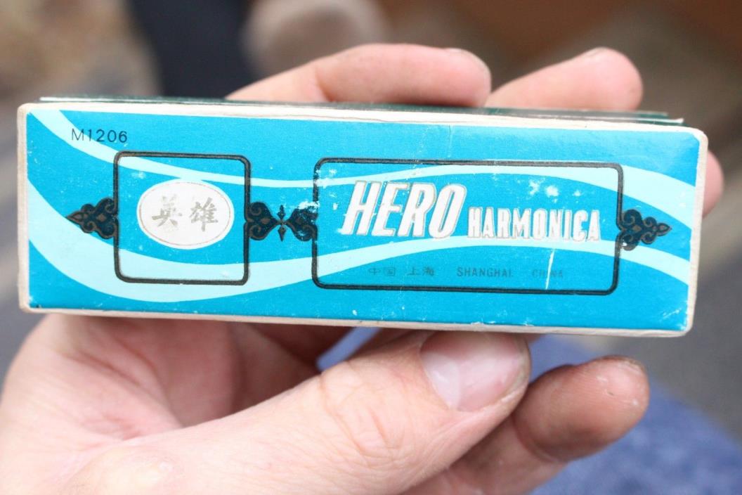 Vintage Hero Harmonica Complete In Box Made In Shanghai China