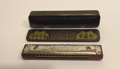 Antique Opera Harmonica Made In US Zone Germany With Case