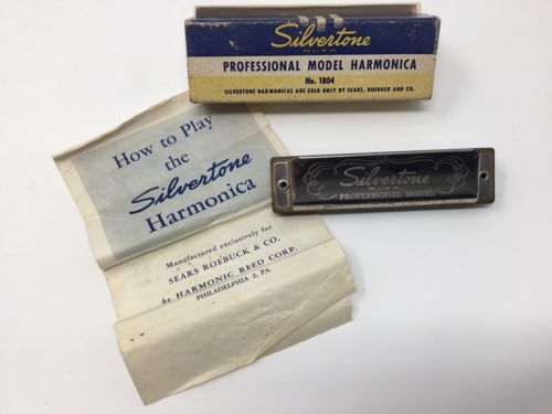 Vintage SILVERTONE Professional Tone Harmonica No. 1804