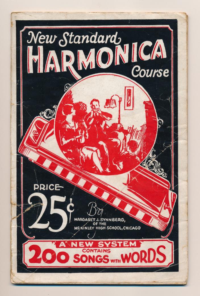 Vintage 1927 NEW STANDARD HARMONICA COURSE Intructional Booklet Learning Teach