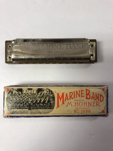M. Hohner Marine Band Harmonica No. 1896 A440 Key of G made in Germany w/ Box