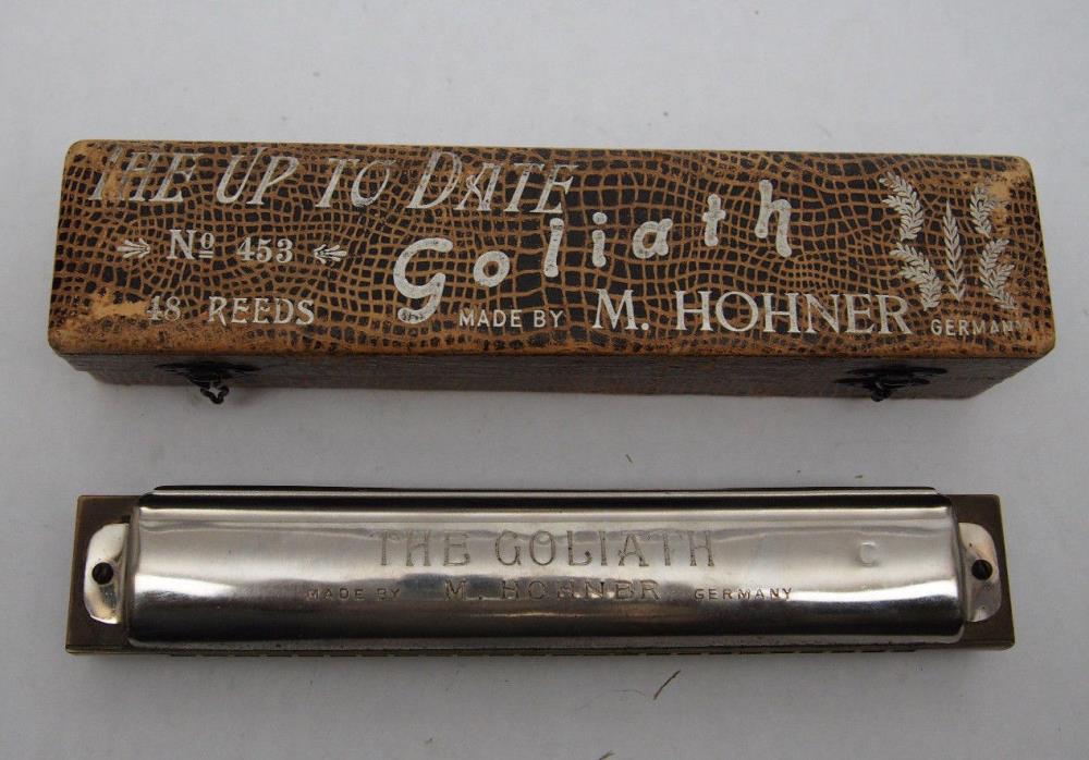 VINTAGE M HOHNER GOLIATH HARMONICA MOUTH ORGAN NO. 453 MADE IN GERMANY Key of C