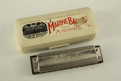 Vintage Musical Instrument HOHNER Germany Marine Band HARMONICA Boxed Key G 1896
