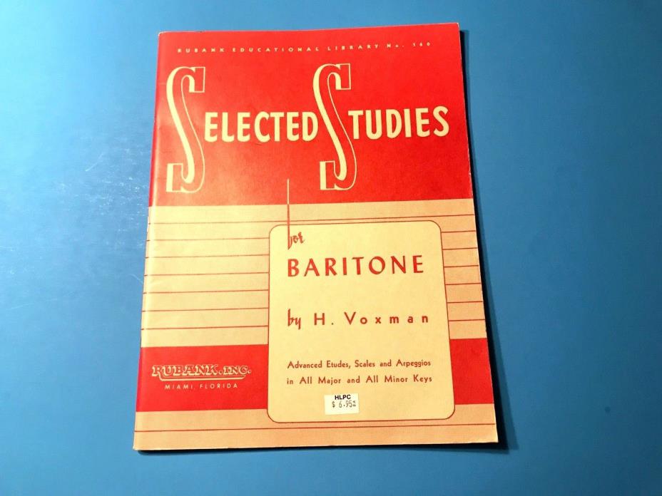 Vintage Selected Studies for Baritone by H. Voxman  Etudes, Scales, Arpeggios