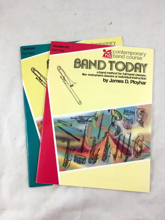 Trombone Band Today Lesson Books 2 Book Series New Old Stock. Sheet Music Method