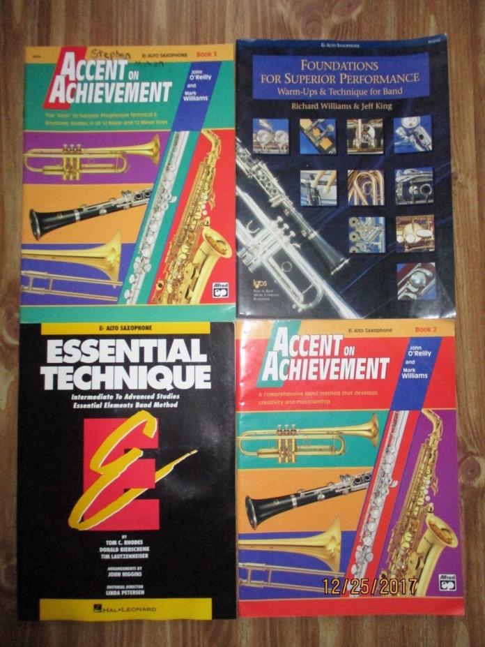 Lot 4 alto saxophone band Accent Achievement books 2 & 3 Foundations Performance