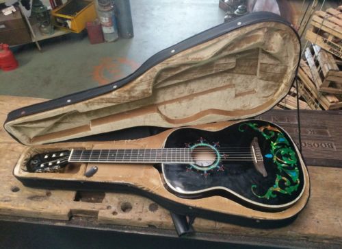 VINTAGE ESTEBAN LIMITED EDITION CLASSICAL GUITAR COLORED INLAY W/ CASE