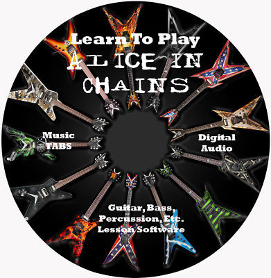 Alice In Chains 232 Guitar Tabs Software Lesson CD + 31 Backing Tracks + BONUS