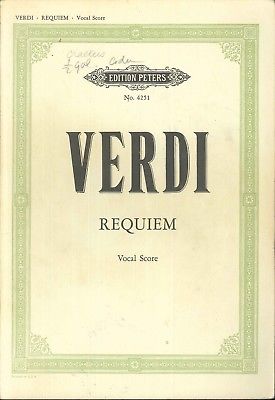 Verdi Requiem Vocal Score 1937 Edition Peters Soldan