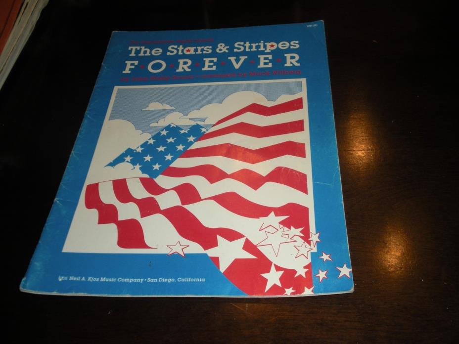 THE STARS & STRIPES FOREVER two pianos, eight hands 1988 vintage sheet music
