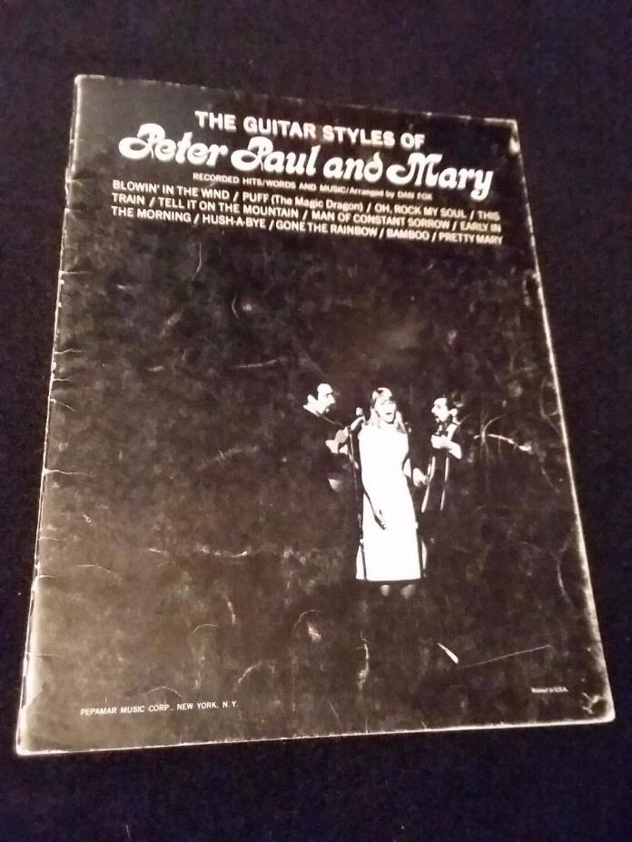 The Guitar Styles of Peter Paul and Mary, 60's Music Book. Free shipping!!