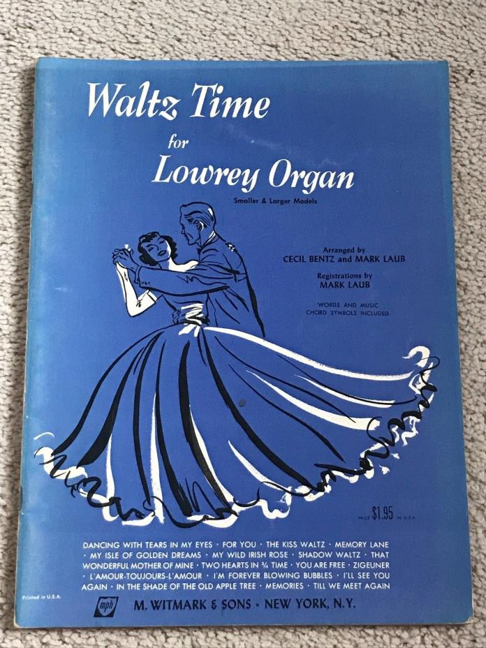 Waltz Time for the Lowrey Organ Songbook  words and music vintage