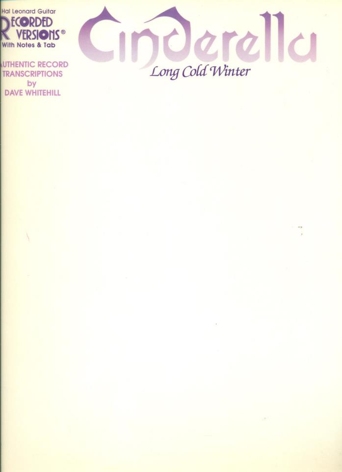 CINDERELLA  Long Cold Winter songbook Guitar Tab tablature music book Tom Keifer