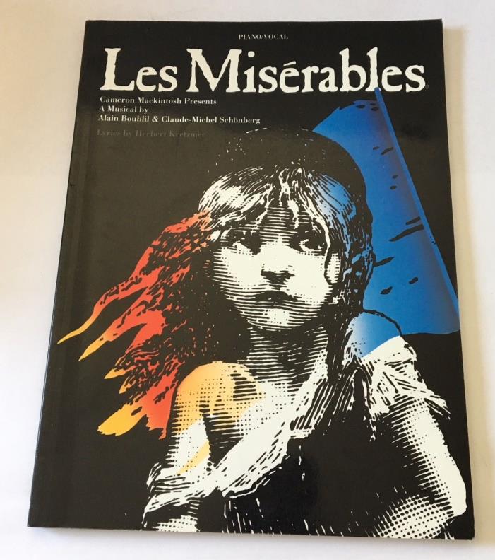 LES MISERABLES PIANO/VOCAL SHEET MUSIC 1991 SOFTCOVER