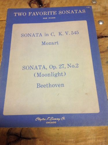 Two Favorite Sonatas For Piano~Mozart In C & Moonlight Op, No 2