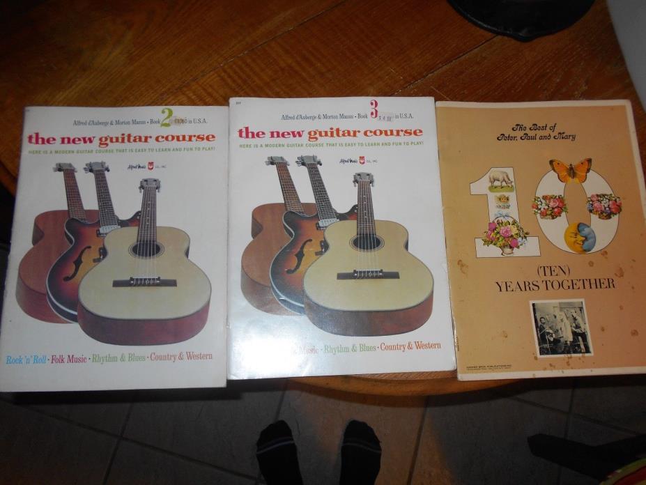 2 & 3 GUITAR COURSE BOOKS AND BEST OF PETER PAUL & mary