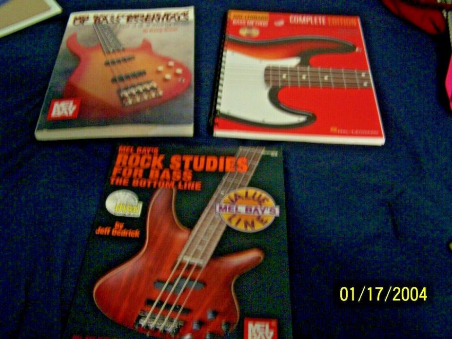 Hal Leonard Bass and Mel Bay Bass Guitar Methods