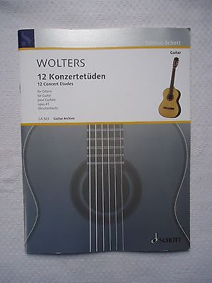 WOLTERS 12 CONCERT ETUDES FOR GUITAR EDITION SCHOTT SOFTCOVER BOOK