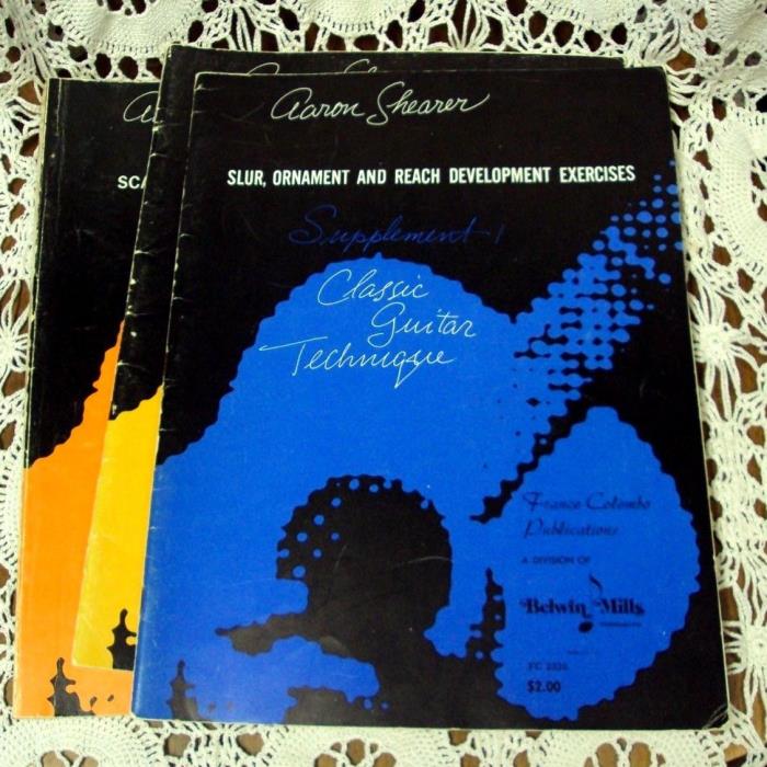 Lot/3 AARON SHEARER Classic Guitar Technique Supplement 1 2 3 Belwin Mills 1969