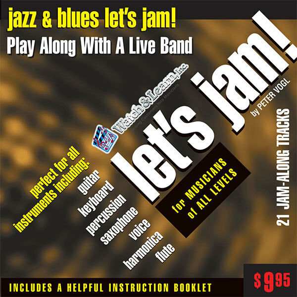 Watch and Learn lets jam Jazz and Blues all levels  Cd and booklet. New