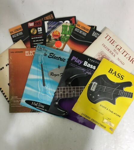 Lot of 10 Electric Bass Guitar Instruction Books Scales Blues