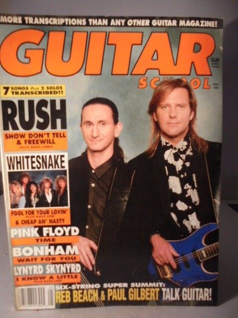 Guitar School magazine May 1990 Rush Whitesnake Pink Floyd Bonham Lynyrd Skynyrd