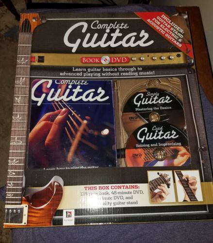 GUITAR STAND, TUTORIAL BOOK, 2 DVD ~ LEARN GUITAR GIFT SET