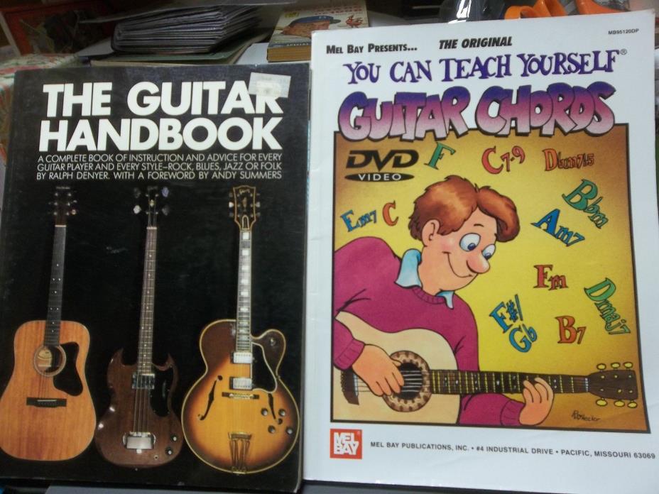 Lot of 2--The Guitar Handbook & You Can Teach Yourself Guitar Chords, Music help