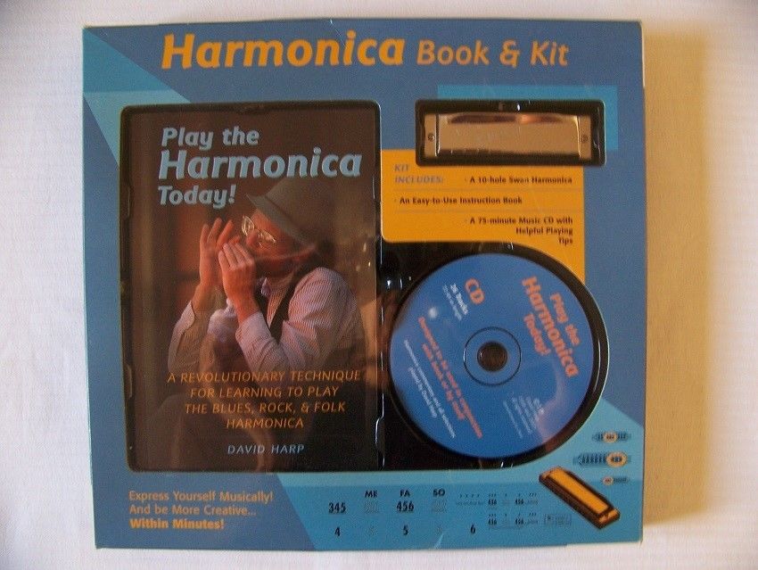 HARMONICA BOOK & KIT 10 HOLE SWAN