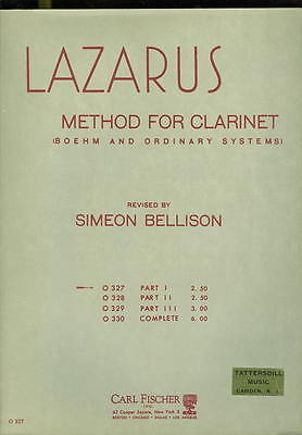 Lazarus Method for Clarinet Part 1 Revised by Simeon Bellison