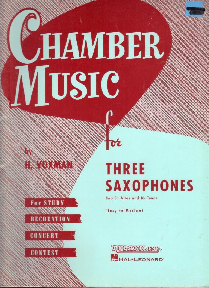 Vtg Chamber Music For 3 Saxophones For Study Concert Recreation Contest