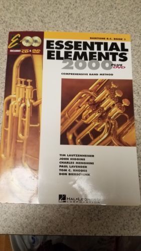 Essential Elements 2000 with CD & DVD  BARITONE HORN BASS CLEF Book 1