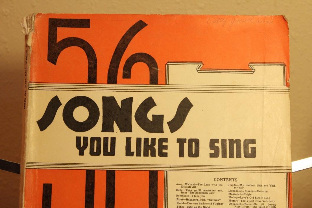 VINTAGE 1937 Songbook 56 SONGS You Like to Sing Popular Favorites 200 Pages