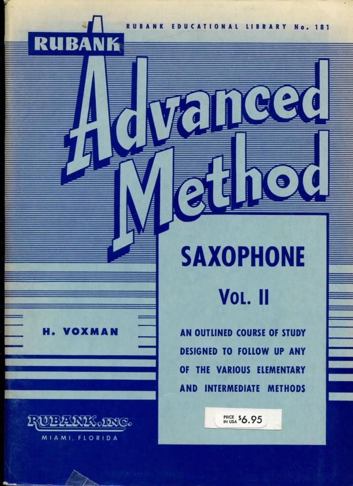 Saxophone RUBANK ADVANCED METHOD VOL II New! Save 30%