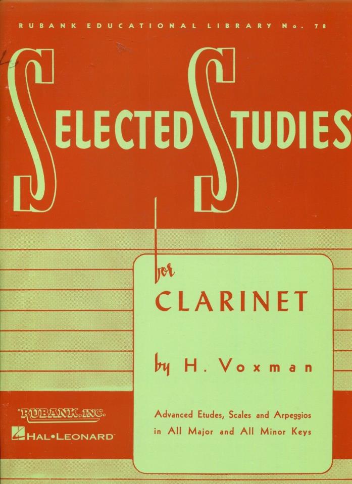 Clarinet SELECTED STUDIES Voxman Advanced ~ NEW!  Save 20%