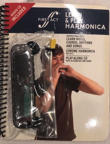 First Act Discovery Learn and Play Chrome Harmonica with Book And Play Along CD