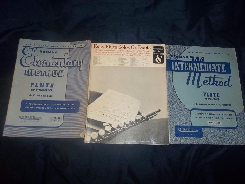 Rubank Elementary & Intermediate Method Flute or Piccolo 1939 & Flute Solo-Bin J