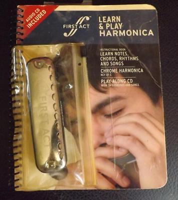 Learn & Play Harmonica Book CD & Chrome Harmonica First Act 2008