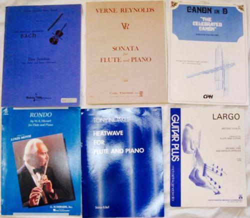 Lot 6 Flute  Advanced Level  Piano Organ Guitar Music Songbooks Variety