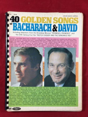 BURT BACHARACH & HAL DAVID: 40 Golden Songs SHEET MUSIC BOOK VOCAL PIANO CHORDS