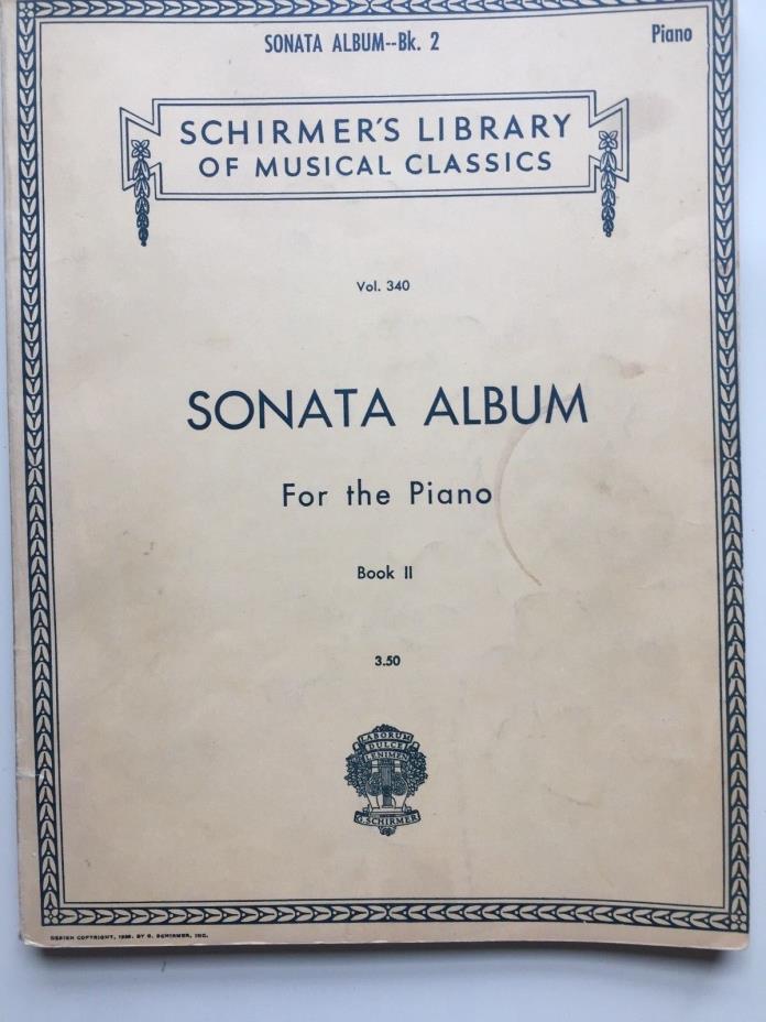 SONATA ALBUM Book 2 For Piano Schirmer's Library of Music Vol. 340