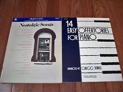 Lots of 2 Piano Books: Nostalgic Songs & 14 Easy Offertories, Used