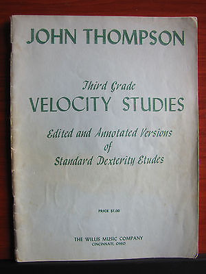 John Thompson Third Grade Velocity Studies - Piano Course - 1938 PB