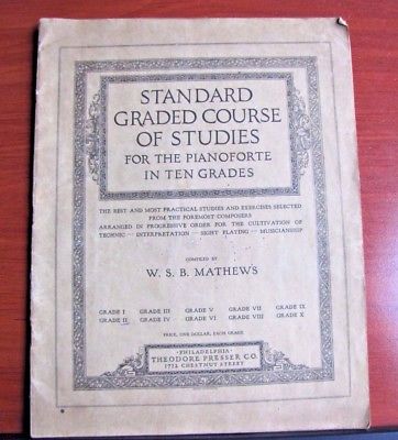 Standard Graded Course Studies for Pianoforte Piano Grade 2- 1919 PB instruction