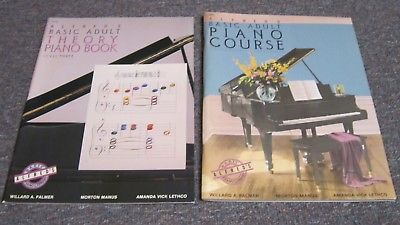 New! Lot of 2 Piano Course books-Alfred’s Basic Adult Lesson & theory Level 3
