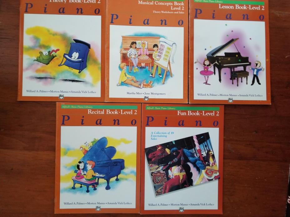 Alfred's Basic Piano Course Level 2 - 5 Books - Excellent Condition